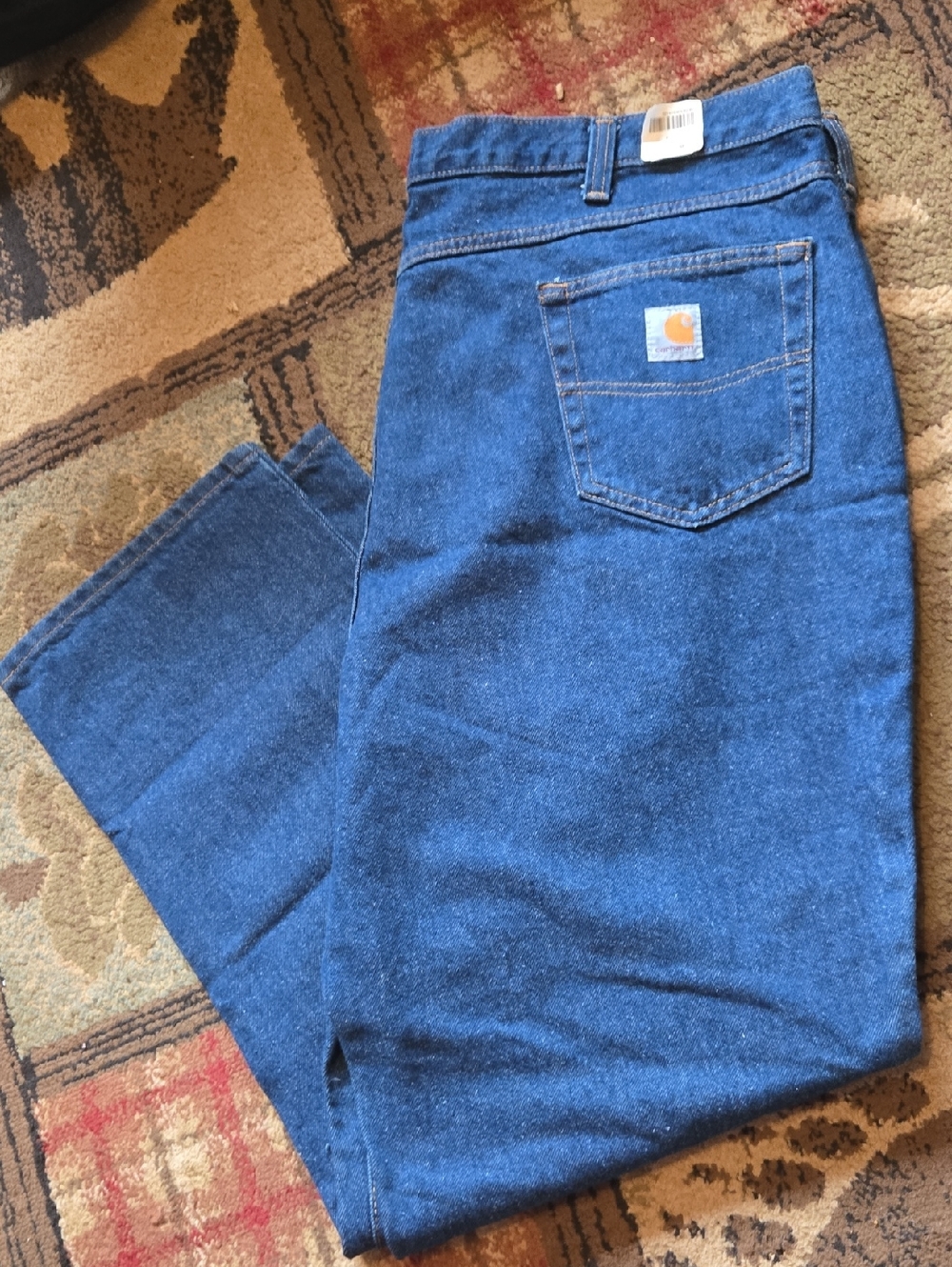 Carhartt Men's Dark Blue Relaxed Fit Leg Jeans